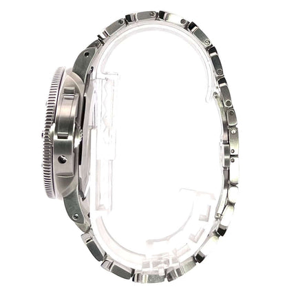 Seitenansicht der Panerai Luminor Submersible Blu Notte PAM02068 mit Edelstahlgehäuse und -armband