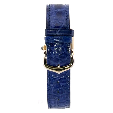 Blaues Lederarmband mit Dornschließe aus Gelbgold für Cartier Tank Louis Cartier W1504953 Uhr.