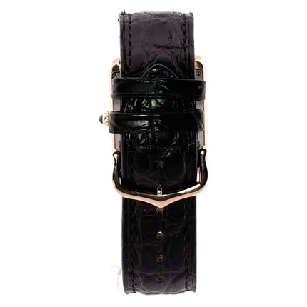 Cartier Tank Solo großes Modell aus Roségold mit braunem Lederarmband und Dornschließe