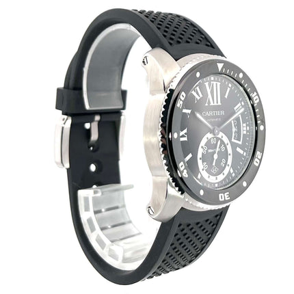 Cartier Calibre de Cartier Diver WSCA0012, Edelstahlgehäuse, poliert und satiniert, schwarzes Kautschukarmband, schwarze ADLC-Lünette, 2016 Modell
