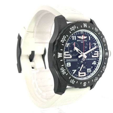 Breitling Endurance Pro X82310A71B1S1 - schwarzes Zifferblatt, weißes Kautschukband, beidseitig drehbare Breitlight Lünette, 44 mm Durchmesser