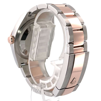 Rückansicht des Rolex Datejust 36 Oystersteel / Everose-Gold 126231 Choco mit poliertem und satiniertem Edelstahl-Oysterarmband