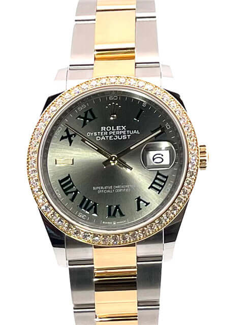 Diamond Bezel Rolex Oyster Perpetual Steel And Gold Mens Diamond