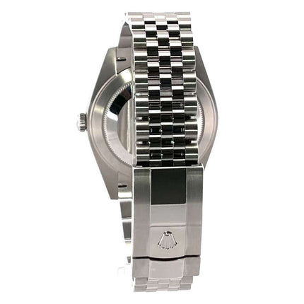 Rolex Datejust 41 Ref. 126300 Rückseite Edelstahlgehäuse und Jubile-Armband mit Faltschließe