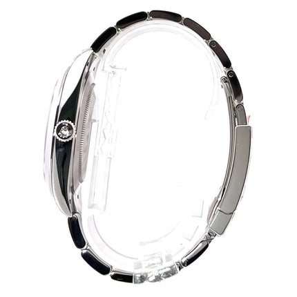 Seitenansicht der Rolex Datejust 41 Ref. 126300 mit Edelstahl-Oysterband und polierter Lünette