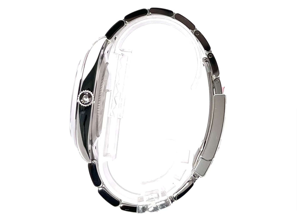 Seitenansicht der Rolex Datejust 41 Ref. 126300 mit Edelstahl-Oysterband und polierter Lünette