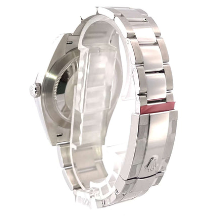 Rückansicht Rolex Datejust 41 Edelstahl Ref. 126300 mit poliertem und satiniertem Oyster-Band und Faltschließe