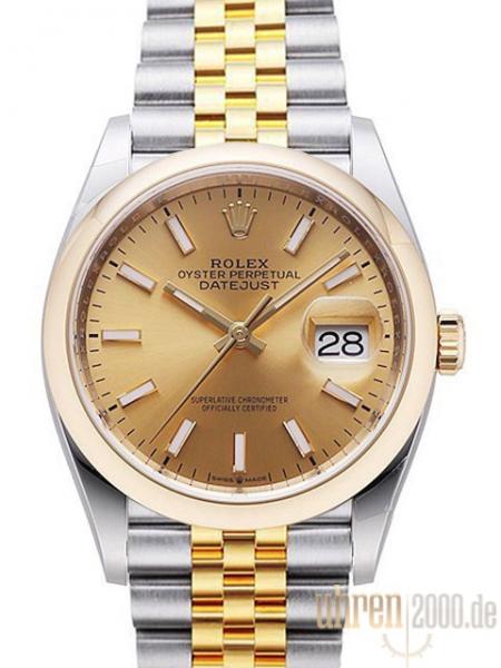 Rolex Datejust 36 126203 Champagner Index Jubile-Band