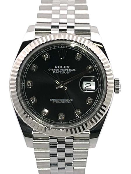 Rolex Datejust 41 Ref. 126334 Schwarz Diamant Jubile-Band LC100 2020