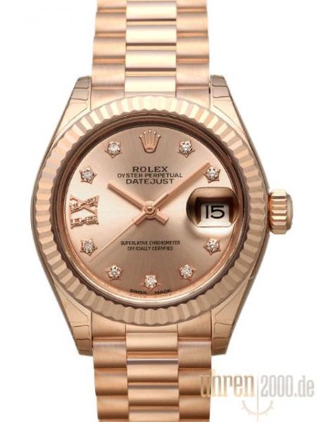 Rolex Lady-Datejust 28 Everose-Gold 279175 Pink Dia