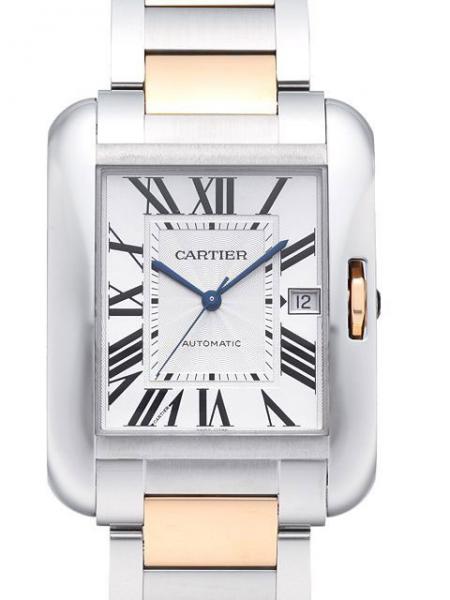 Cartier Tank Anglaise XL Edelstahl und Rotgold Ref. W5310006