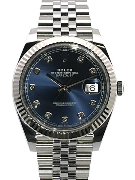 Rolex Datejust 41 Ref. 126334 Blau Diamant Jubile-Band 2019 LC100, M126334-0016