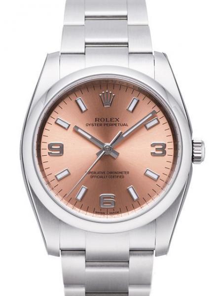 Rolex Oyster Perpetual 34 Ref. 114200 Zifferblatt Pink Arabisch Index