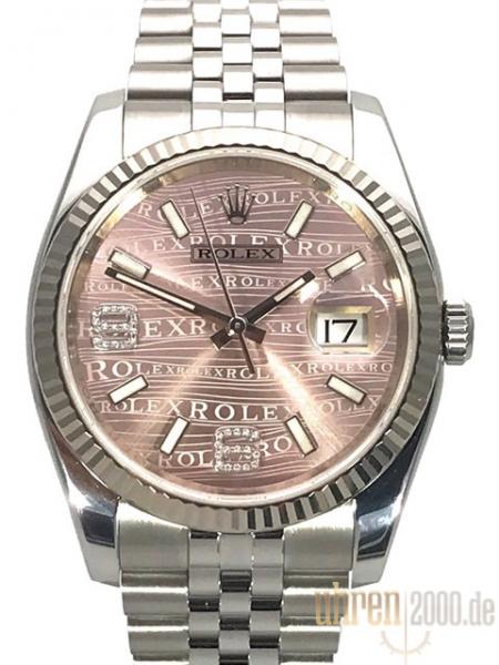 Rolex Datejust 36 Edelstahl Weißgold 116234 Pink Wave DIA aus 2012