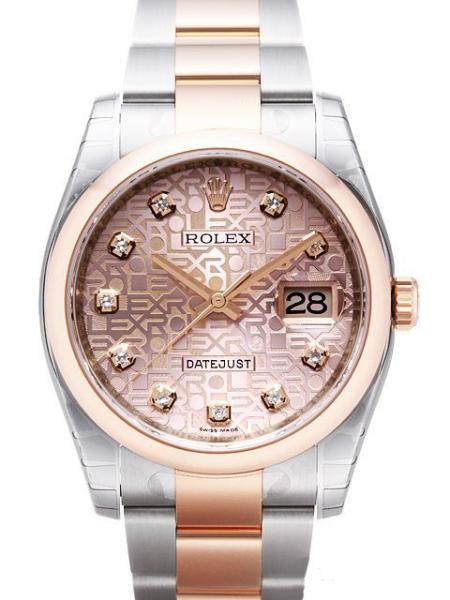 Rolex Datejust 36 mm Edelstahl / Roségold Ref. 116201 Jubilé Pink Diamant 