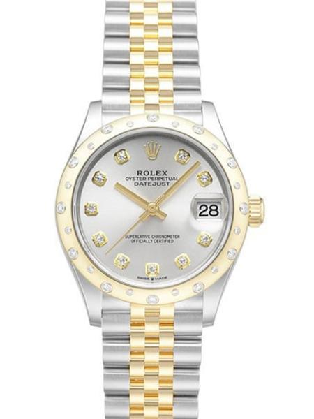 Rolex Datejust 31 Oystersteel Gelbgold Diamant 278343RBR Silber Diamant Jubile-Band