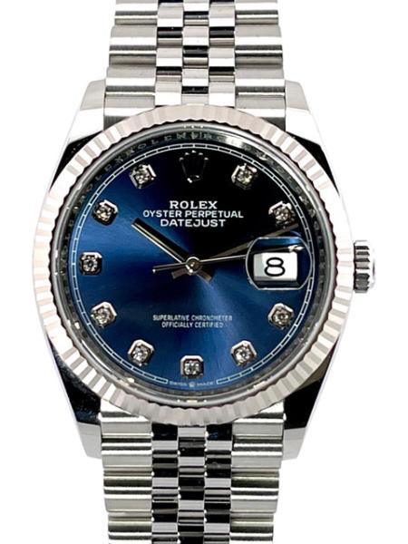 Rolex Datejust 36 Oystersteel Weißgold Ref. 126234 Diamant Blau Jubile-Band, M126234-0037