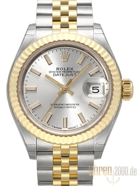 Rolex Datejust 28 Stahl Gold 279173 Silber Jubile-Band