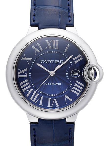 Cartier Ballon Bleu de Cartier Edelstahl / Leder Blau Ref. WSBB0025