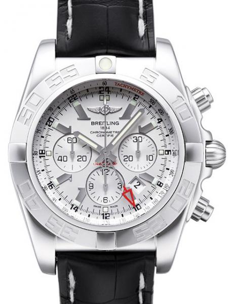 Breitling Chronomat GMT Sierra-Silbern Ref. AB041012.G719.761P.A20D.1 Krokoband