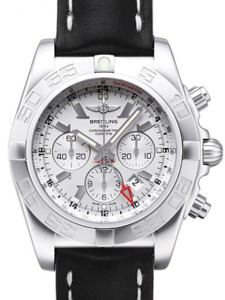 Breitling Chronomat GMT Sierra-Silbern Ref. AB041012.G719.442X.A20D.1 Lederband