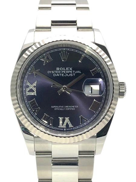 Rolex Datejust 36 Oystersteel Weißgold 126234 Purple Römisch Diamant, M126234-0022