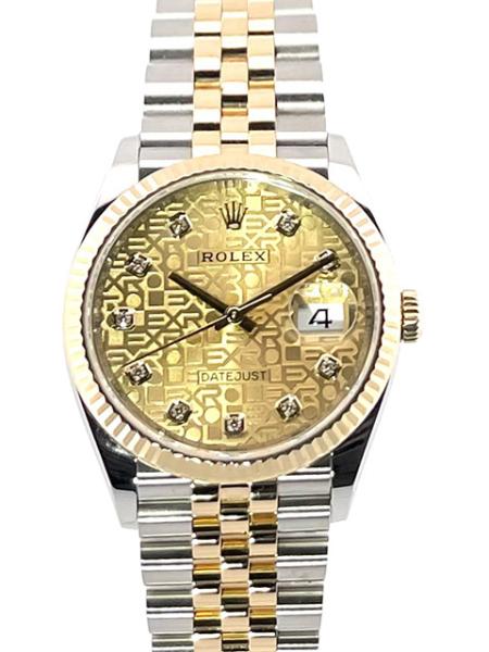 Rolex Datejust 36 Oystersteel Gelbgold 126233 Champagner Jubile Diamant Jubile-Band