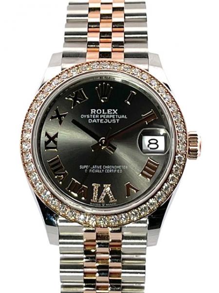 Rolex Datejust 31 Ref. 278381RBR Dark Grey Römisch Diamant Jubile-Band, M278381RBR-0030