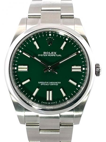 Rolex Oyster Perpetual 41 Ref. 124300 Green ungetragen 2020