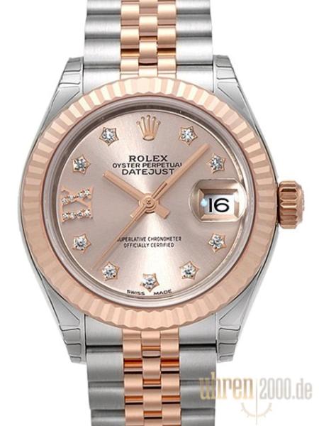 Rolex Datejust 28 Ref. 279171 Pink Diamant Römisch Jubile-Band