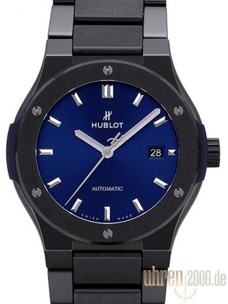 Hublot Classic Fusion 42 Black Ceramic Blue Bracelet 548.CM.7170.CM
