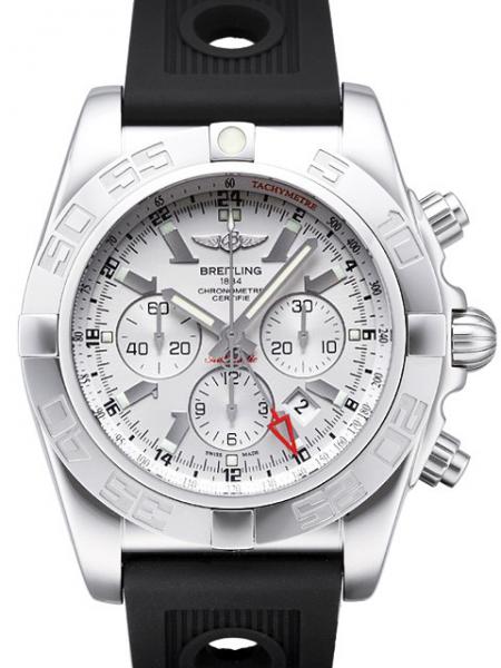 Breitling Chronomat GMT Sierra-Silbern Ref. AB041012.G719.201S.A20D.2 Kautschuk