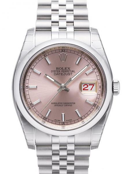 Rolex Oyster Datejust 36 Ref. 116200 Zifferblatt Pink Index Jubilé-Band