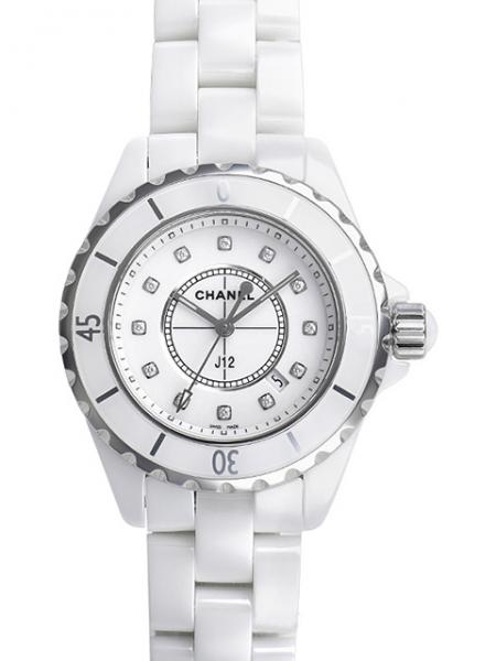 Chanel J12 Weiß Diamant Quarz 33 Ref. H1628