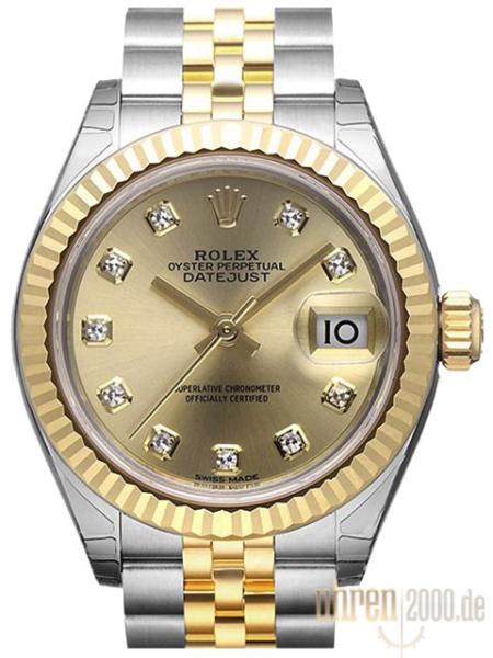 Rolex Datejust 28 Stahl Gold 279173 Champagner Dia Jubile-Band