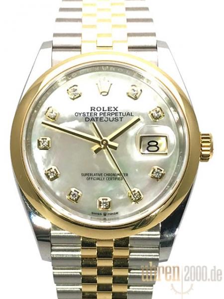Rolex Datejust 36 126203 Perlmutt Diamant Jubile-Band