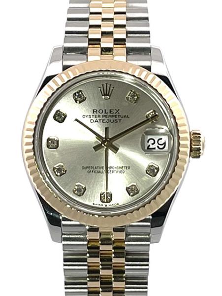 Rolex Datejust 31 Oystersteel Gelbgold 278273 Silber Diamant Jubile-Band