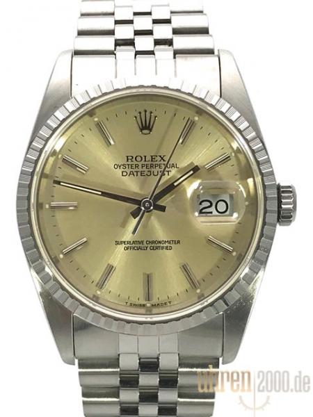 Rolex Datejust 36 Ref. 16220 Silber Jubile-Band aus 1991 LC100
