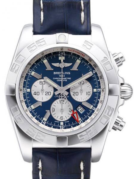 Breitling Chronomat GMT Blackeye-Blau Ref. AB041012.C834.747P.A20D.1 Krokoband Faltschließe