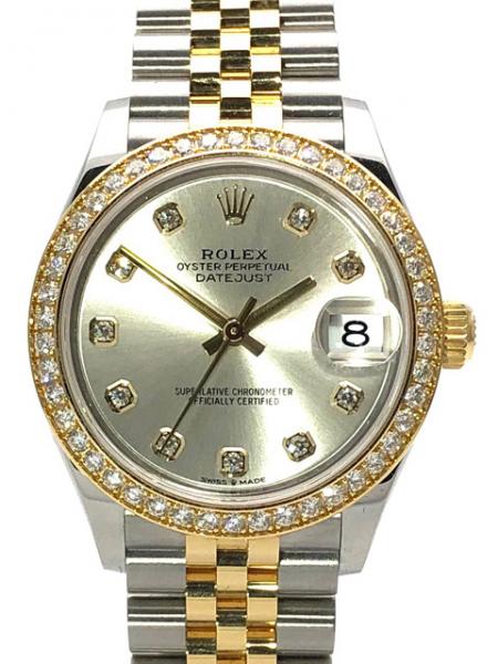 Rolex Datejust 31 Oystersteel Gelbgold Diamant 278383RBR Silber DIA Jubile-Band