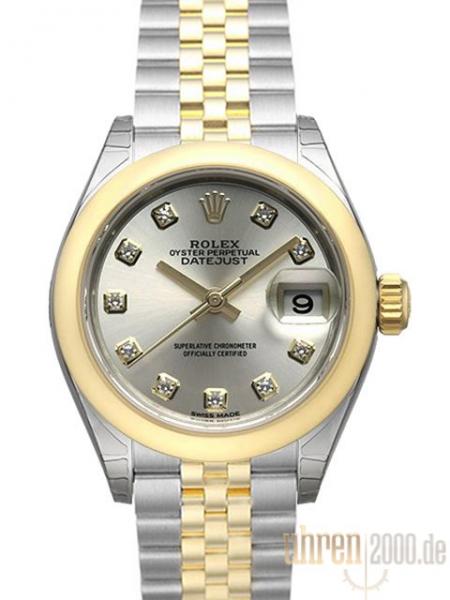 Rolex Datejust 28 Ref. 279163 Silber Diamant Jubile-Band, M279163-0007