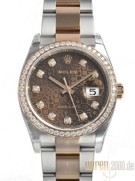 Rolex Datejust 36 Oystersteel / Everose-Gold 126281RBR Schoko Jubile Diamant