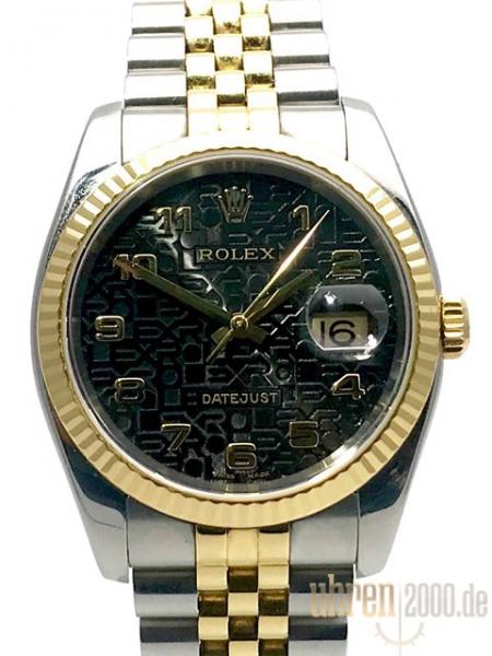 Rolex Datejust 36 116233 Schwarz Jubile-Band aus 2006 LC100