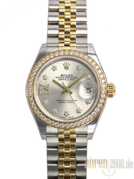Rolex Datejust 28 Stahl Gold 279383RBR Silber R Diamant Jubile-Band