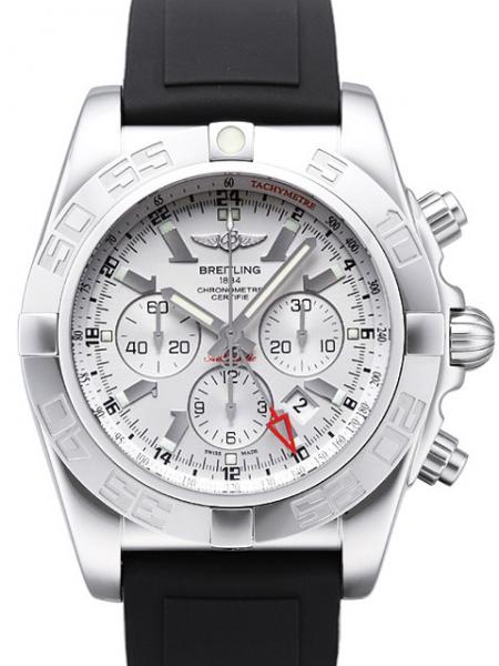 Breitling Chronomat GMT Sierra-Silbern Ref. AB041012.G719.137S.A20D.2 Diver Pro II Kautschuk