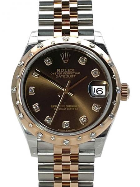 Rolex Datejust 31 Oystersteel Everose-Gold Diamant 278341RBR Choco DIA Jubile-Band