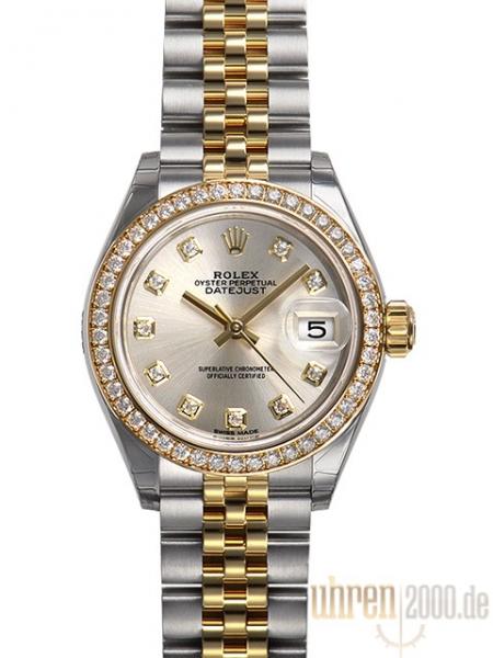 Rolex Datejust 28 Stahl Gold 279383RBR Silber Diamant Jubile-Band