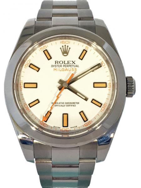 Rolex Milgauss 116400 aus 2015 weißes Zifferblatt
