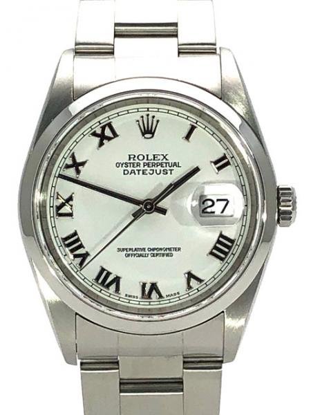 Rolex Datejust 36 Edelstahl 16200 Weiß aus 2003 LC100