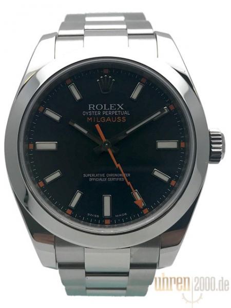Rolex Milgauss 116400 schwarzes Zifferblatt aus 2014 LC100